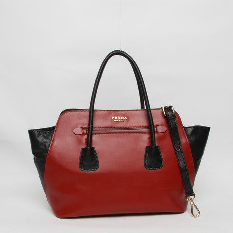 2014 Prada Original Soft Calfskin Tote Bag BN2673 darkred